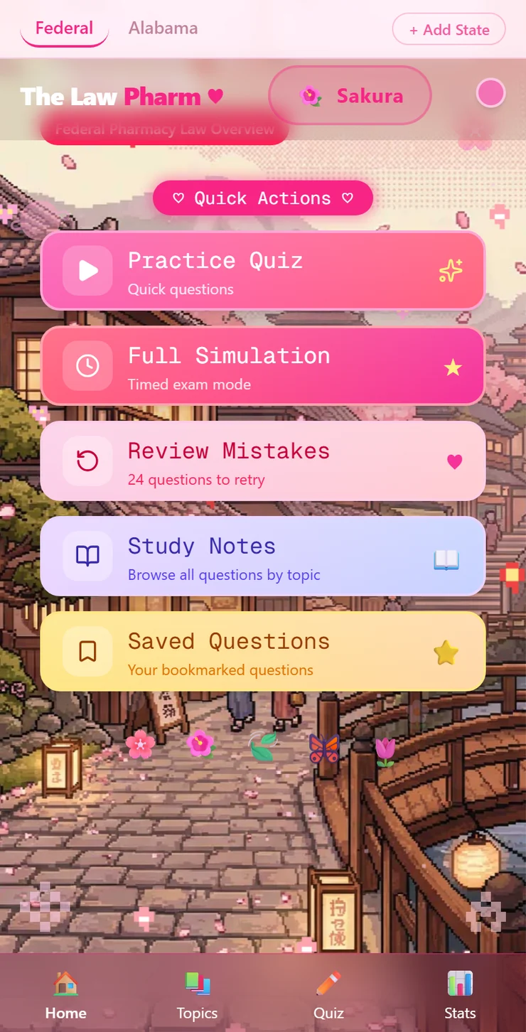 The Law Pharm quick actions app screenshot